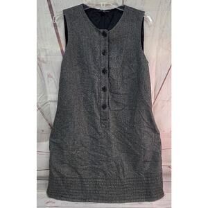 Gap Size 10 Gray Sleeveless Button Front Knee Length Dress